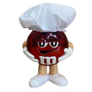 M&M Candy Cookie Jar Figure Cook Chef Translucent Red 12" 2005 RARE